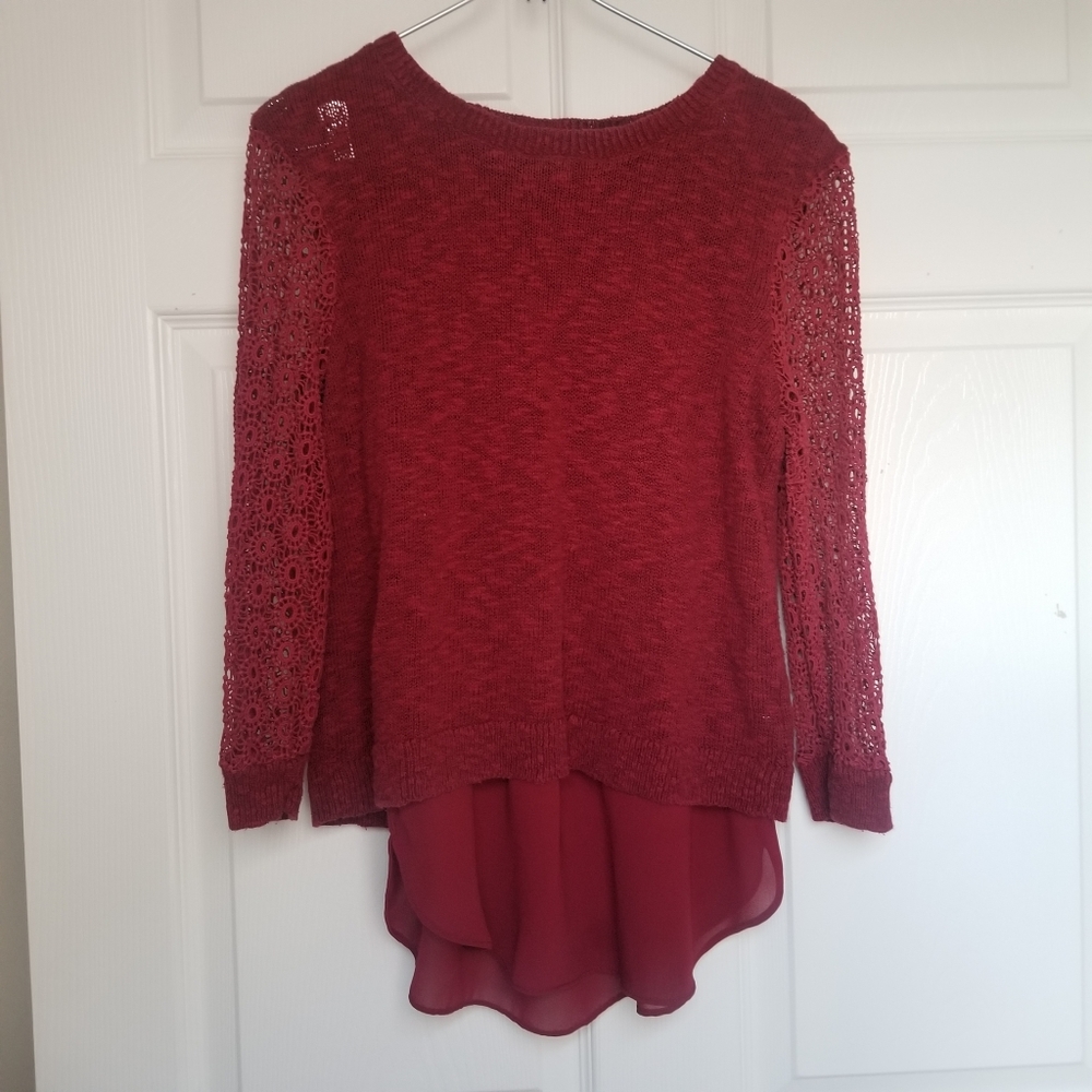 Lucky Brand Red Knit Blouse